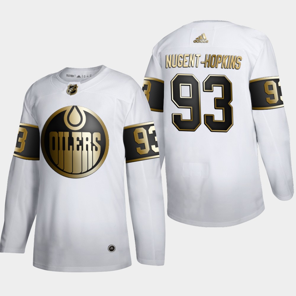 Cheap Edmonton Oilers 93 Ryan Nugent Men Adidas White Golden Edition Limited Stitched NHL Jersey